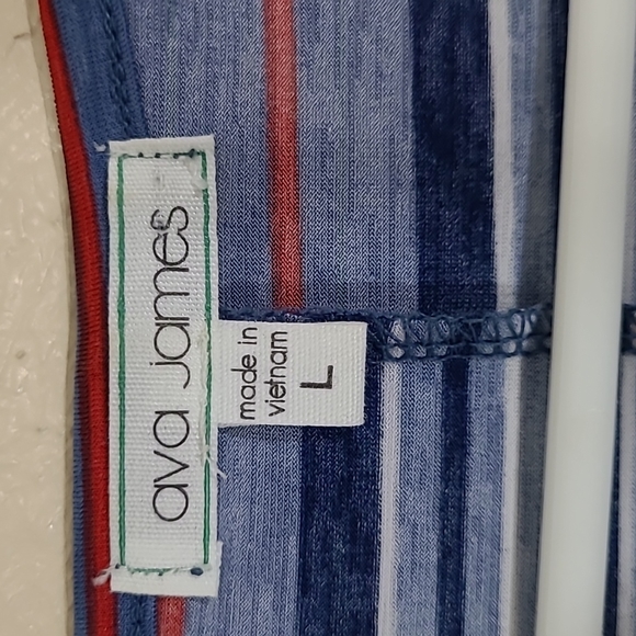 Striped multicolored Blouse Ava James size L zip up - Picture 4 of 7